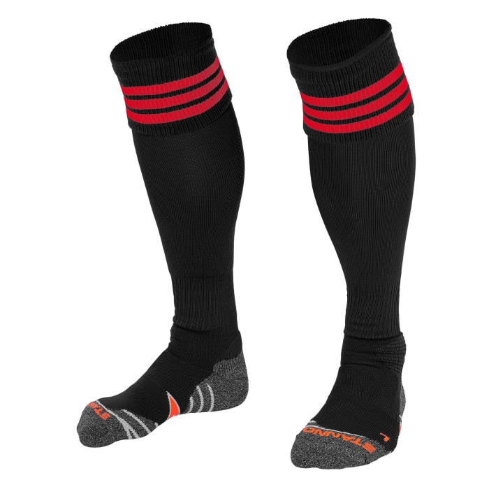 Stanno Hooped Adult Red/Black Socks 