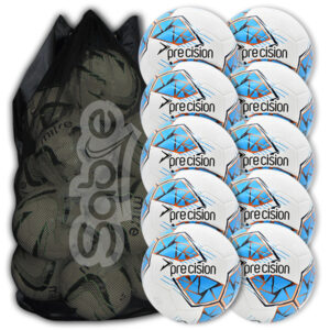 Fusion FIFA Football White/Cyan 10 Ball Deal Plus FREE Bag