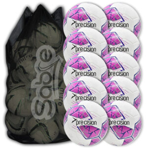 Fusion FIFA Football White/Pink 10 Ball Deal Plus FREE Bag