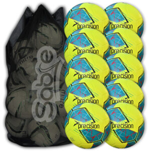 Fusion FIFA Football Yellow/Teal 10 Ball Deal Plus FREE Bag